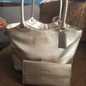 Coach Silver Leather Set